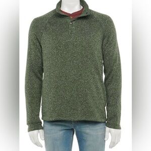 Sonoma Supersoft Regular-Fit Sweater Fleece Snap Mockneck Pullover